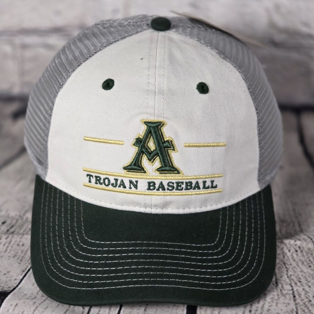 The Game Trojan Baseball Hat White Gray Green OSFM